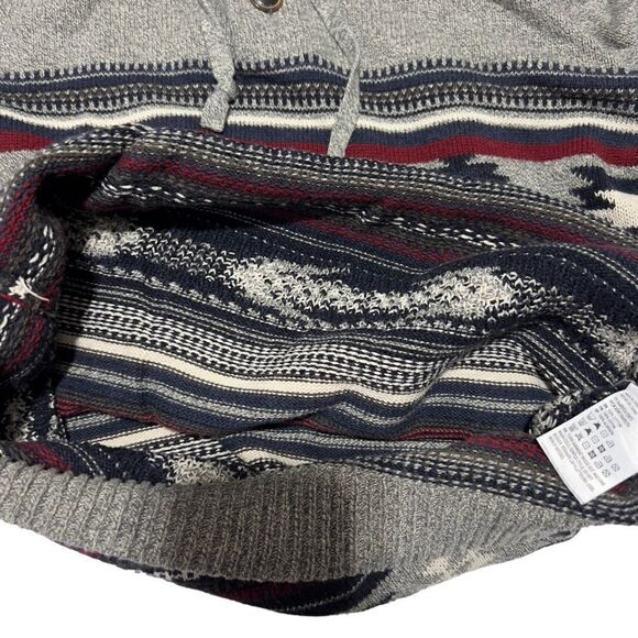 100% cotton American Eagle aztec Hooded Sweater Small - Picture 13 of 15